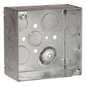 Caja Cuadrada Galvanizada de 4\" x 4\"/ Profundidad de 2 1/8\" /8 Entradas 1\", 3 Entradas 1/2\" y  2 Entradas 3/4\"/ Soldada.