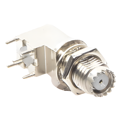 Conector Mini UHF Hembra para Montaje en PCB, Estaño/ Estaño/ Polipropileno.