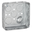 Caja Cuadrada Eléctrica / 4 x 4 in / Profundidad 1.563 in / Capacidad 21 in³ / 17 Entradas Conduit / Acero Galvanizado Troquelado