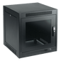 Gabinete SOHO para Oficinas Pequeñas y Home Office, 700 x 600 x 900 mm, Acero Negro, 11U, Ruedas, Sistema de Enfriamiento Pasivo, Puertas con Cerradura, Paneles Laterales Extraíbles