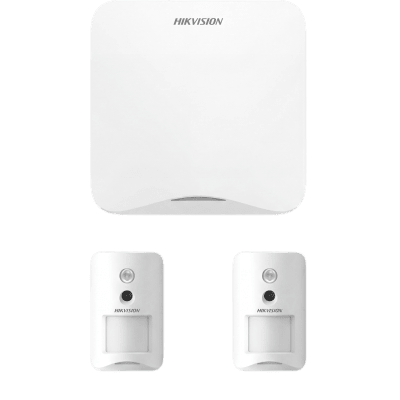 (AX HOME) KIT de Alarma AX HOME / Incluye: 1 Panel Wi-Fi / 2 Cámaras Inalámbricas + PIR / Batería de Respaldo / Compatible con Hik-Connect P2P y Hik-Partner PRO