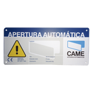 Letrero de Aviso de Peligro / 23 x 10 cm / Exterior / Puertas Automáticas / Fijación en Superficies Lisas
