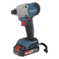 Atornillador de Impacto Inalámbrico 20V / Motor Brushless / Portabrocas Hexagonal 1/4 in / 90-180 Nm Torque / Batería 2.0Ah con Maletín