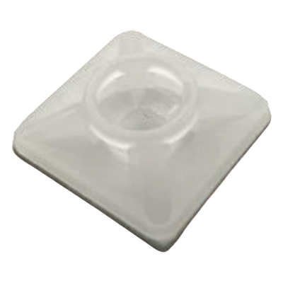 Base Autoadherible para Cinchos Práctica y Eficiente para la Organización y Fijación de Cables, Fabricada en Nylon Resistente y de Color Natural con una Medida de 19x19 mm, Paquete con 100 Piezas (