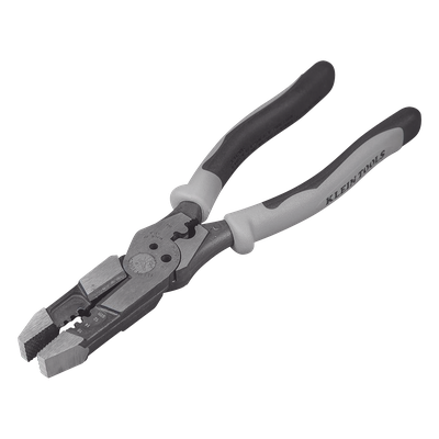 Pinza Híbrida con Ponchadora de 8\". Pela Cable Sólido de 10-14 AWG y Cable Trenzado de 12-16 AWG