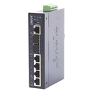 Switch Industrial Administrable Capa 2 / 4 Puertos RJ45 Gigabit / 2 Puertos SFP 1G/2.5G / IP30 / -40 a 75°C / Riel DIN / 1.05 x 2.85 x 4.43 pulgadas