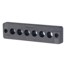 Pasacables  de 6 Orificios en Línea 4.41\" X 0.67\" IP65,  para Cables Terminados, Color Negro