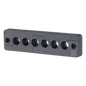 Pasacables  de 6 Orificios en Línea 4.41\" X 0.67\" IP65,  para Cables Terminados, Color Negro