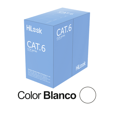 Cable de Red UTP Cat6 / 23 AWG / Cumple ANSI-TIA-568.2-D / RoHS 2.0 / CPR Fca / Longitud 305 Metros (1000 Pies) / PVC Blanco / Resistencia a la Tracción y Compresión / Operación -20°C a 70°C / Inte