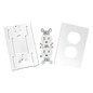 Contacto eléctrico doble, soporte y tapa color blanco de PVC auto extinguible,  para canaleta TEK100 (5591-10200)