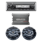 Kit de estéreo con Bluetooth KMR-M332BT | Amplificador KAC-M1814  | más Par de bocinas KFC-1653MRB