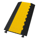 Protector de Cable / 3 Canales 56x55 mm / Carga 6.1 Toneladas / 90 cm (2.95 ft) Largo / Hule y Plástico / Amarillo-Negro