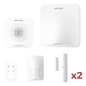 (AX HOME) KIT de Alarma AX HOME / Incluye: 1 Hub con batería de respaldo / 1 Llavero / 1 PIR / 2 Contactos Magnéticos / 1 Sirena / Wi-Fi / Compatible con Hik-Connect P2P y Hik-Partner PRO