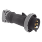 Enchufe Macho Pin and Sleeve Trifásico / 60 A 600 VCA 3 Fases / 3 Polos 4 Hilos / Hermético / Grado Industrial / Color Negro.