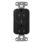 Receptáculo con USB / 15 A 125 V~ / Power Delivery 55 W / USB-A y USB-C / Tamper Resistant / Acabado Satinado Midnight