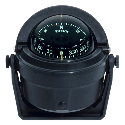 Brújula de Navegación Marítima Ritchie Voyager B-81R / Montaje en Bracket / CombiDial 3\" (76 mm) / Iluminación NiteVu Verde / DirectiveForce Magnets / Escudo Solar Móvil / 100% Reparable