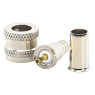 Conector Mini UHF Macho / 50 Ohm / Anillo Plegable / RG-58/U, RG-142/U / Níquel, Oro, Delrin
