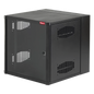 Gabinete AccessPlus de 19 UR Montaje en Pared de 19in, Rieles Numerados y Roscados #10-32, Puerta con Ventana de Seguridad, 600 mm de Ancho, 762 mm de Profundidad, Color Negro