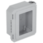 Caja Impermeable De Fibra De Vidrio, 8.77\" (22.27cm) Alto x 6.77\" (17.19cm) Ancho x 4.06\" (10.31cm), Con Ventanilla, Listado UL/cUL, Hecho En EE.UU, Serie EnviroArmour®