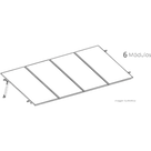 Estructura de Montaje Fotovoltaico / Losa Plana / Configuración 1x3 / Viento 170 km/h / Inclinación 10° / Rieles E-O 3.55 m (11.65 ft) / Rieles N-S 2.14 m (7.02 ft) / Altura 0.52 m (1.71 ft) / Área