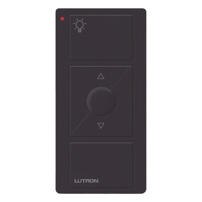 Control Pico inalámbrico de 3 botones con subir y bajar, iconos de luz, negro brillante, para sistemas Caseta Wireless, RadioRA 2, HomeWorks QS y Vive