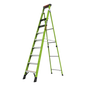 Escalera de 3.05 m Capacidad máxima de 170 Kg, inclinada, de fibra de vidrio con almohadilla de pared giratoria.