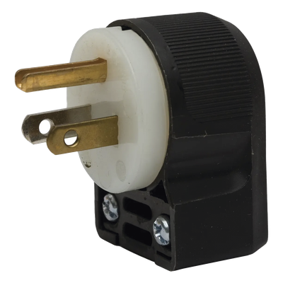 Clavija Entrada Recta en Angulo/ 15A 125V/ 2 Polos 3 Hilos/ Nema 5-15P/ Grado Industrial- Comercial.
