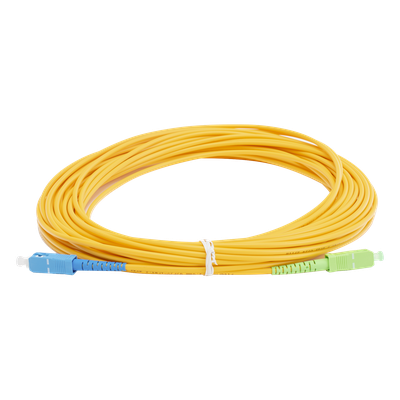 Jumper de Fibra Óptica Monomodo SC/UPC - SC/APC Simplex, Color Amarillo, 15 Metros (49.21 Pies)