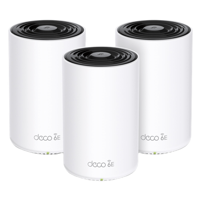 Router Inalámbrico MESH Interior para Hogar / Doble Banda Wi-Fi 6E AX5400 Mbps / 3 Puerto Gigabit WAN/LAN / 4 Antenas Internas / Administración Mediante la App Deco (iOS, Android) / Protección Home