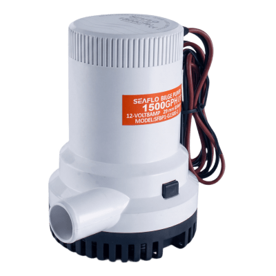 Bomba de Achique / 1500 GPH (5678 LPH) / 12V CD / Filtro Extraíble / Alta Eficiencia / Diseño Compacto