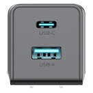 Cargador GaN III / 35W Total / USB-C PD 35W + USB-A 22.5W / Carga Simultánea / Enchufe Plegable / 6 Capas de Protección