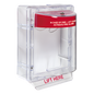 Cubierta Protectora Serie Stopper II® De Policarbonato, Con Bocina, Espaciador Transparente, Montaje en Superficie, Etiqueta en Inglés