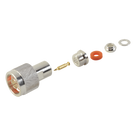 Conector RF N Macho / Ensamble por Rosca / Compatibilidad RG-58/U y RG-142/U / Cuerpo Bronce Plateado / Contacto Oro / Aislante Teflón