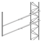 Brazo tipo \"F\" para tramos STZ-30G, galvanizado por inmersión en caliente.