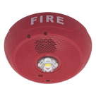 Sirena con Estrobo LED / 2 Hilos / Techo / 24 Vcd / Candela Seleccionable hasta 177 cd / Puntos de Prueba DVM / Color Rojo