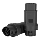 Adaptador EV / Entrada Tipo 1 (SAE J1772) / Salida Tipo 2 (IEC 62196-2) / 7 kW / 32 A / 220 V AC / Monofásico / Compacto y Portátil