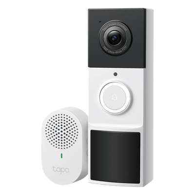 Videoportero Inalámbrico TP-Link Tapo D210 / Resolución 2K 3MP (2304 × 1296px) / Campo de Visión 160° DFOV / Batería 6400mAh Recargable / Detección IA Personas-Vehículos / Visión Nocturna Color /
