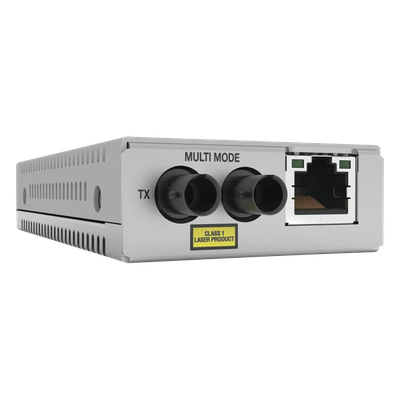 Convertidor de medios Fast Ethernet a fibra óptica, conector ST, multimodo (MMF), distancia hasta 2 km