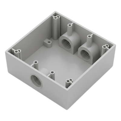 Caja Condulet Cuadrada de 3/4\" (19.05 mm)/ 3 Bocas (2 Arriba-1 Abajo) / A Prueba de Intemperie.