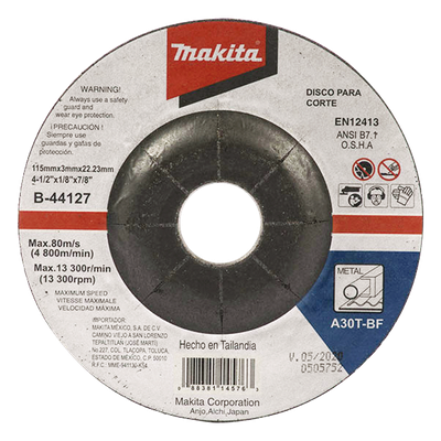Disco de corte para metal de 4 1/2\"