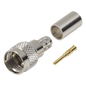 Conector Mini-UHF Macho, 50 Ohm de Anillo Plegable para  LMR-240, RG-8/X, 9258, Niquel/ Oro/ Delrin.