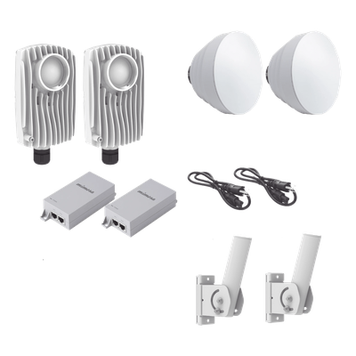 Kit de radios inalámbricos / 1.75 Gbps PtMP / 5.1-6.4 GHz / 16 dBi antenas / IP67 / 23 dBi ganancia total / 0.5 m cable incluido