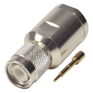 Conector Coaxial TNC Macho / 50 Ohm / Rosca / Para Cable LMR-400 y Equivalentes / Cuerpo Bronce Plateado / Contacto Oro / Aislante Teflón