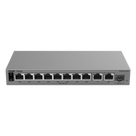 Switch PoE Gigabit Smart Cloud-Managed / 11 Puertos / 8 Puertos PoE+ 120 W / 1 Puerto SFP Uplink / Capa 2 / Sin Ventilador / Protección 6 kV