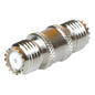 Adaptador Barril en Línea, de Conector Mini-UHF Hembra a Mini-UHF Hembra, Níquel/ Oro/ Teflón.