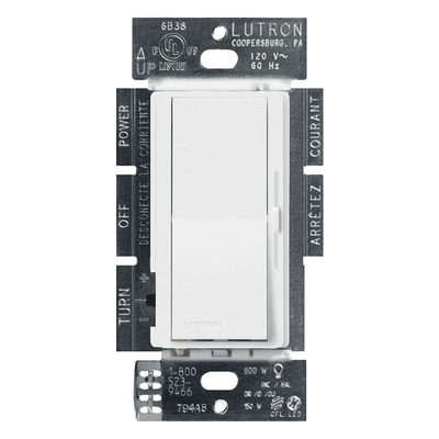 Atenuador de pared Diva C·L, un polo o 3 vías, para LED/CFL (150 W) o incandescente/halógena (600 W), color blanco nieve