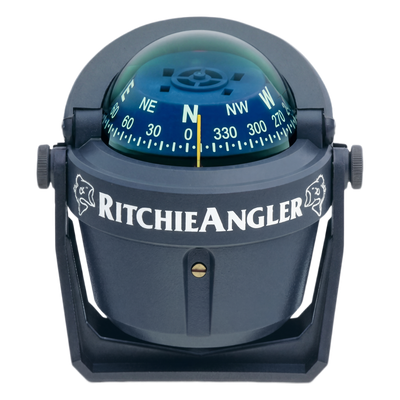 Brújula de Navegación Marítima RitchieAngler RA-91 / Montaje en Bracket / Dial 2 3/4\" (70 mm) / Iluminación Nocturna Verde / DirectiveForce Magnets / Acabado Gris Anti-Reflejo / 100% Reparable