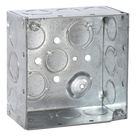 Caja Cuadrada Galvanizada / 4 x 4 in / Profundidad 2.125 in / Capacidad 30.3 in³ / 12 Knockouts / Resistente al Fuego