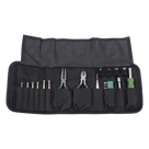 Kit de Herramientas Portátil / 25 Piezas / Estuche Tipo Cartera / Desarmadores de Precisión 1.4-3.0 mm / Dados 5-10 mm / Pinzas 5 Pulgadas