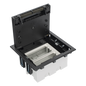 Caja Para Instalación en Piso Falso para Voz, Datos o Contactos Eléctricos / Capacidad para 2 Módulos / Espacio Embellecedor en la Tapa / Profundidad Ajustable de 90 a 120 mm (3.54 a 4.72 pulgadas)